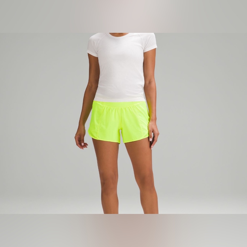 Lululemon Hotty Hot Low-Rise Lined Short 4" BNWT highlight yellow